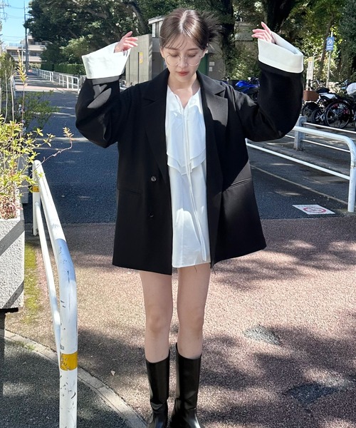 Dita Muaj.（ディータムアージュ）の「オーバーサイズベルスリーブジャケット（テーラードジャケット・レディース・ブラック・FREE）」の2枚目の写真