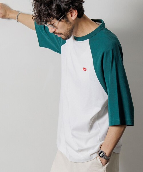 Healthknit（ヘルスニット）の「Healthknit/ヘルスニット ワンポイントロゴ ラグラン ショートスリーブ Tシャツ/リラックスフィット/半袖（Tシャツ/カットソー・メンズ・ネイビー/ホワイト/グリーン/グレー・MEDIUM/LARGE）」の15枚目の写真