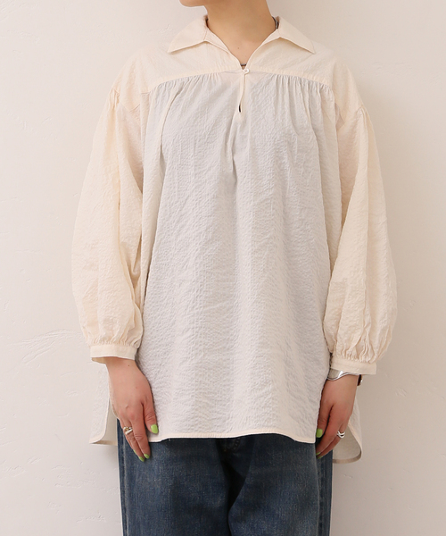 JOURNAL STANDARD LUXE ローンリップル スキッパーシャツ JOURNAL STANDARD LUXE（ジャーナルスタンダード ラックス）の「ローン