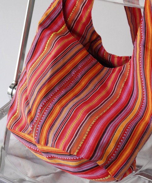 トライバル柄 ストライプ ショルダーバッグ #_（ショルダー