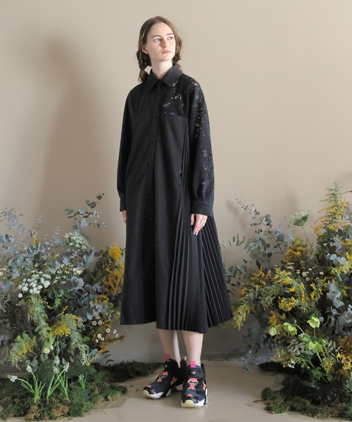 新品 bedsidedrama ベッドサイドドラマ ブラウス　シャツ ワンピース bedsidedrama（ベットサイドドラマ）の「かけ違いのシャツドレス