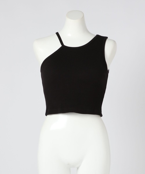 bijorie(ビジュリィ)の「【bijorie】カップ付きアシメショートアメスリ/NEW BASIC 24SS(タンクトップ・レディース・ブラック/キャメル/オフホワイト・M/L/LG)」の5枚目の写真