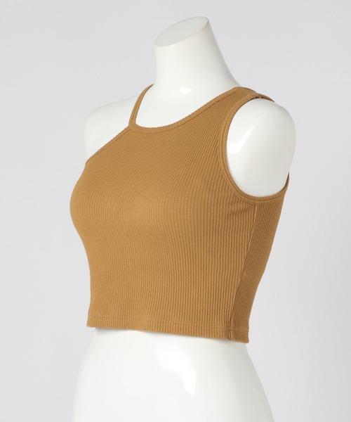 bijorie(ビジュリィ)の「【bijorie】カップ付きアシメショートアメスリ/NEW BASIC 24SS(タンクトップ・レディース・ブラック/キャメル/オフホワイト・M/L/LG)」の7枚目の写真