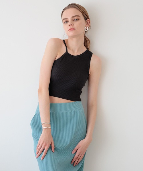 bijorie(ビジュリィ)の「【bijorie】カップ付きアシメショートアメスリ/NEW BASIC 24SS(タンクトップ・レディース・ブラック/キャメル/オフホワイト・M/L/LG)」の17枚目の写真