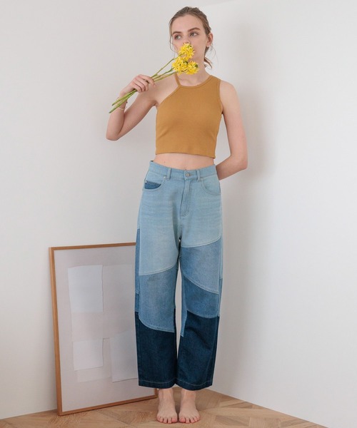 bijorie(ビジュリィ)の「【bijorie】カップ付きアシメショートアメスリ/NEW BASIC 24SS(タンクトップ・レディース・ブラック/キャメル/オフホワイト・M/L/LG)」の22枚目の写真