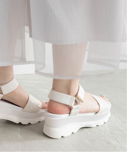 RANDA(ランダ)の「スパンコールベルト スポーツサンダル(サンダル・レディース・ホワイト/ブルー/ブラック・L/M/S/LL)」の15枚目の写真