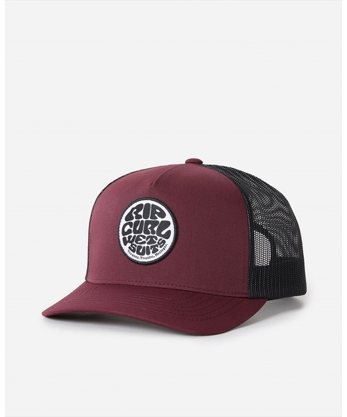 rip curl（リップカール）の「【RIPCURL（リップカール）】M WETSUIT ICON TRUCKER/リサイクルポリエステルブランドロゴメッシュキャップ・帽子（キャップ・メンズ・ブラック/マルーン・FREE）」の2枚目の写真