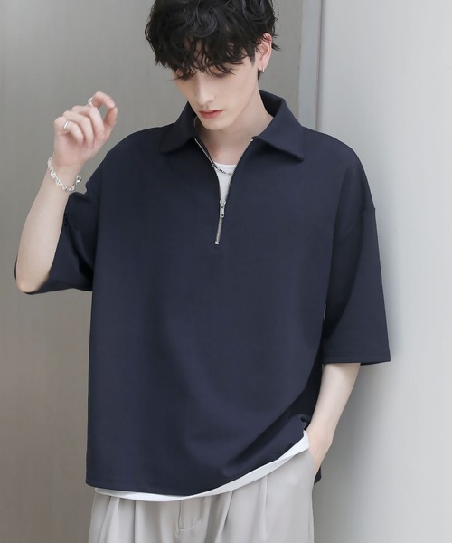 ASTRONOMY（アストロノミー）の「コットンポンチヘビーウェイトハーフジップ（Tシャツ/カットソー・メンズ・ホワイト/ブルー/ネイビー/ライトグレー/ブラック/チャコール・XL/L/S/M）」の5枚目の写真