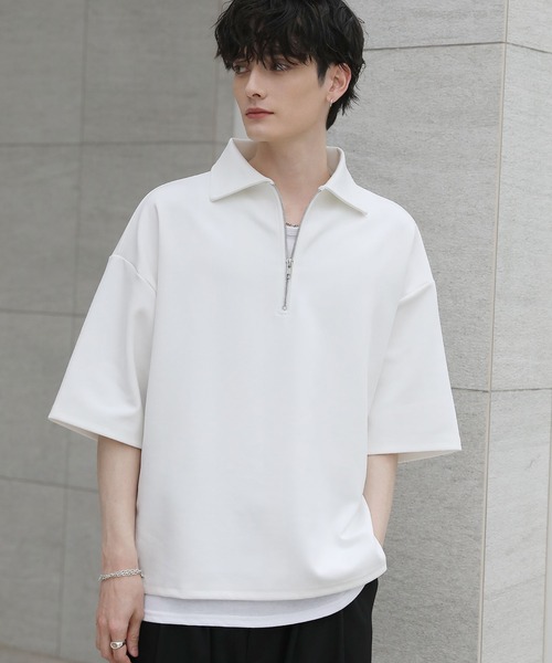 ASTRONOMY（アストロノミー）の「コットンポンチヘビーウェイトハーフジップ（Tシャツ/カットソー・メンズ・ホワイト/ブルー/ネイビー/ライトグレー/ブラック/チャコール・XL/L/S/M）」の7枚目の写真