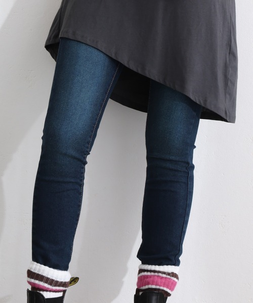 ElegChic(エレグシック)の「紐付き ウエストゴム デニムパンツ(デニムパンツ・レディース・ネイビー系/ブルー/ネイビー・M/L/XL/4L/3L)」の8枚目の写真