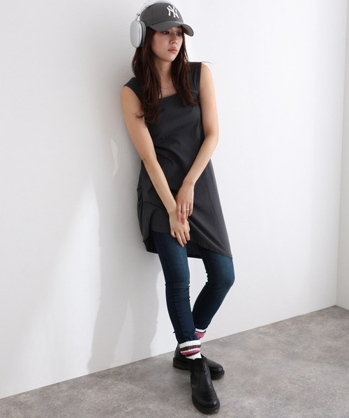 ElegChic(エレグシック)の「紐付き ウエストゴム デニムパンツ(デニムパンツ・レディース・ネイビー系/ブルー/ネイビー・M/L/XL/4L/3L)」の9枚目の写真