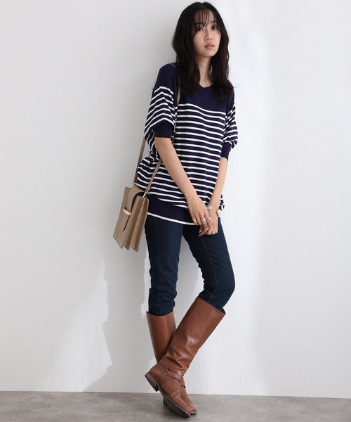 ElegChic(エレグシック)の「紐付き ウエストゴム デニムパンツ(デニムパンツ・レディース・ネイビー系/ブルー/ネイビー・M/L/XL/4L/3L)」の13枚目の写真
