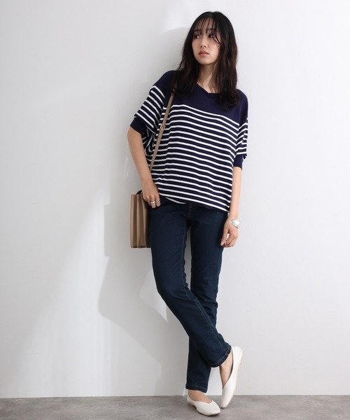 ElegChic(エレグシック)の「紐付き ウエストゴム デニムパンツ(デニムパンツ・レディース・ネイビー系/ブルー/ネイビー・M/L/XL/4L/3L)」の15枚目の写真