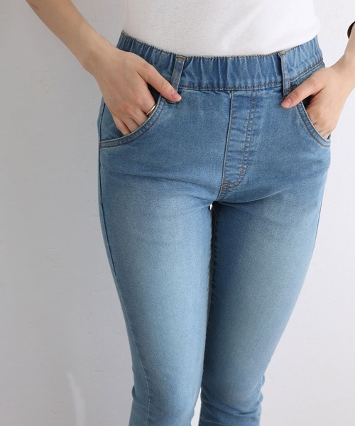 ElegChic(エレグシック)の「紐付き ウエストゴム デニムパンツ(デニムパンツ・レディース・ネイビー系/ブルー/ネイビー・M/L/XL/4L/3L)」の17枚目の写真