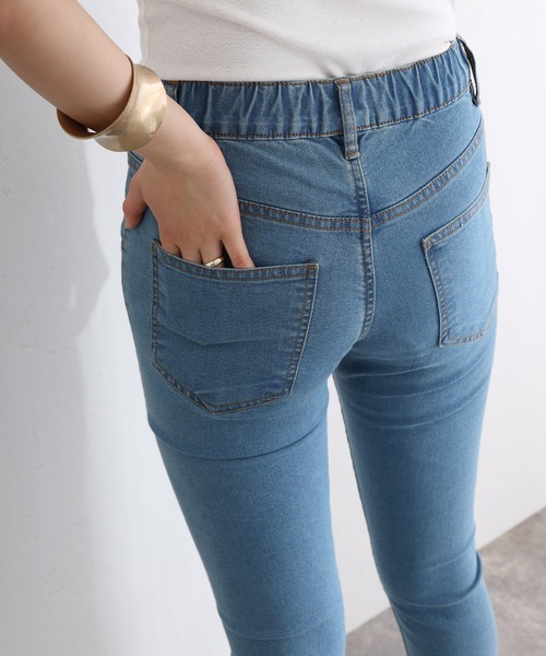ElegChic(エレグシック)の「紐付き ウエストゴム デニムパンツ(デニムパンツ・レディース・ネイビー系/ブルー/ネイビー・M/L/XL/4L/3L)」の19枚目の写真