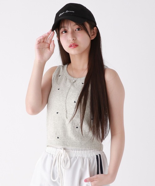 repipi armario(レピピ アルマリオ)の「ハートシシュウタンクトップ(タンクトップ・キッズ・グレー/ブラック/ホワイト・SMALL/LARGE/MEDIUM)」の3枚目の写真
