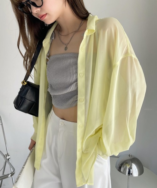 Ada.（エイダ）の「チェックデザイン シア―シャツ（シャツ/ブラウス・レディース・イエロー/ブラック・FREE）」の18枚目の写真
