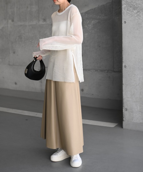 Marient（マリエント）の「メッシュオーバーTEE（Tシャツ/カットソー・レディース・アイボリー/ブラック・FREE）」の11枚目の写真