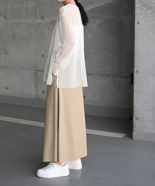 Marient（マリエント）の「メッシュオーバーTEE（Tシャツ/カットソー・レディース・アイボリー/ブラック・FREE）」の12枚目の写真