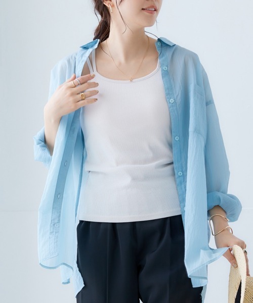 nissen(ニッセン)の「ダブルストラップキャミソール(カップ付)(キャミソール・レディース・ブラック/サックスブルー/オフホワイト/グレー/グリーン・LL/S/M/L)」の17枚目の写真