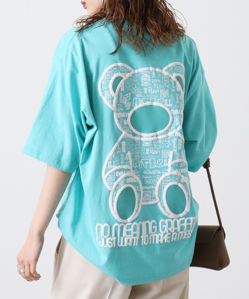 RE730(アールイーセブンサーティー)の「RE730 オーバーサイズTシャツ ベア/ダメージ/刺繍/バックプリント/ワイドシルエット(Tシャツ/カットソー・メンズ・ブラック系3/ブラック系2/ブラック系1/ブルー系4/ブルー系3/ブルー系1/ホワイト系1/ホワイト系4/ホワイト系3/ホワイト系2/ブラック系4/グレー系3/ブラック/ホワイト・L/M/XL)」の21枚目の写真