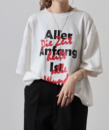 ダンボールニット ロゴプリント クルーネック Tシャツ