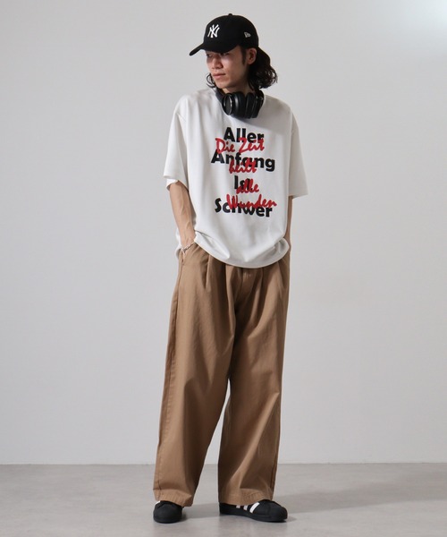 FUNALIVE(ファンアライブ)の「ダンボールニット ロゴプリント クルーネック Tシャツ(Tシャツ/カットソー・メンズ・ブラック/サックスブルー/ホワイト・L/M/XL)」の5枚目の写真