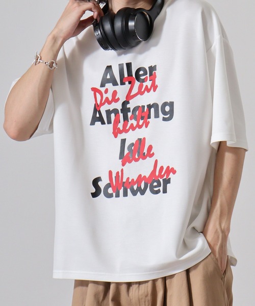 FUNALIVE(ファンアライブ)の「ダンボールニット ロゴプリント クルーネック Tシャツ(Tシャツ/カットソー・メンズ・ブラック/サックスブルー/ホワイト・L/M/XL)」の4枚目の写真