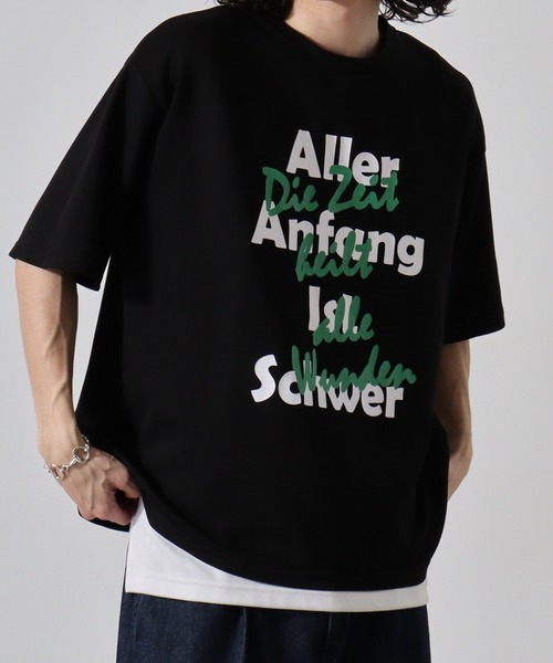 FUNALIVE(ファンアライブ)の「ダンボールニット ロゴプリント クルーネック Tシャツ(Tシャツ/カットソー・メンズ・ブラック/サックスブルー/ホワイト・L/M/XL)」の7枚目の写真