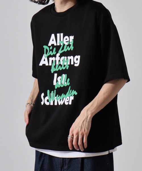 FUNALIVE(ファンアライブ)の「ダンボールニット ロゴプリント クルーネック Tシャツ(Tシャツ/カットソー・メンズ・ブラック/サックスブルー/ホワイト・L/M/XL)」の8枚目の写真