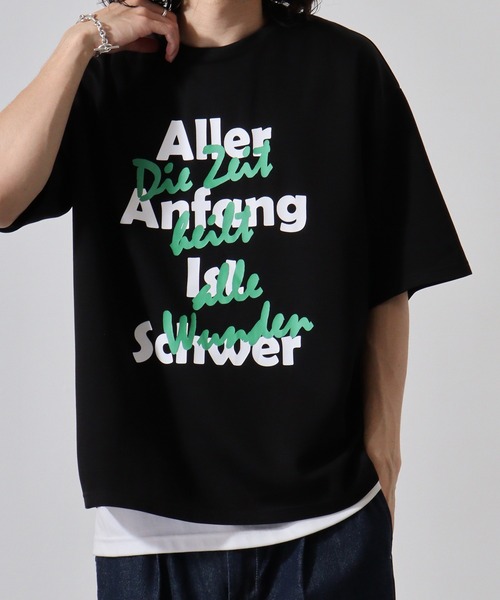 FUNALIVE(ファンアライブ)の「ダンボールニット ロゴプリント クルーネック Tシャツ(Tシャツ/カットソー・メンズ・ブラック/サックスブルー/ホワイト・L/M/XL)」の9枚目の写真