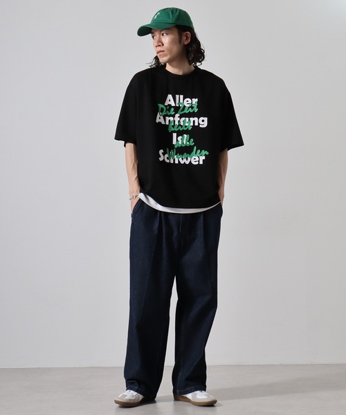 FUNALIVE(ファンアライブ)の「ダンボールニット ロゴプリント クルーネック Tシャツ(Tシャツ/カットソー・メンズ・ブラック/サックスブルー/ホワイト・L/M/XL)」の10枚目の写真