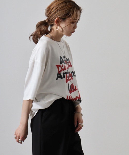 FUNALIVE(ファンアライブ)の「ダンボールニット ロゴプリント クルーネック Tシャツ(Tシャツ/カットソー・メンズ・ブラック/サックスブルー/ホワイト・L/M/XL)」の15枚目の写真