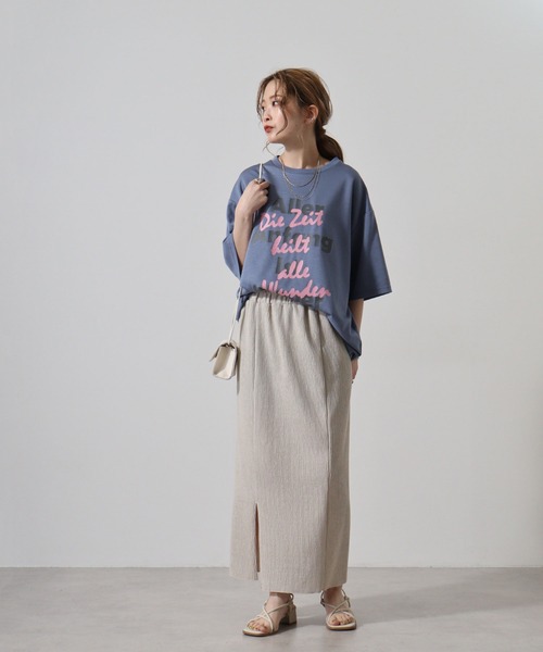 FUNALIVE(ファンアライブ)の「ダンボールニット ロゴプリント クルーネック Tシャツ(Tシャツ/カットソー・メンズ・ブラック/サックスブルー/ホワイト・L/M/XL)」の20枚目の写真