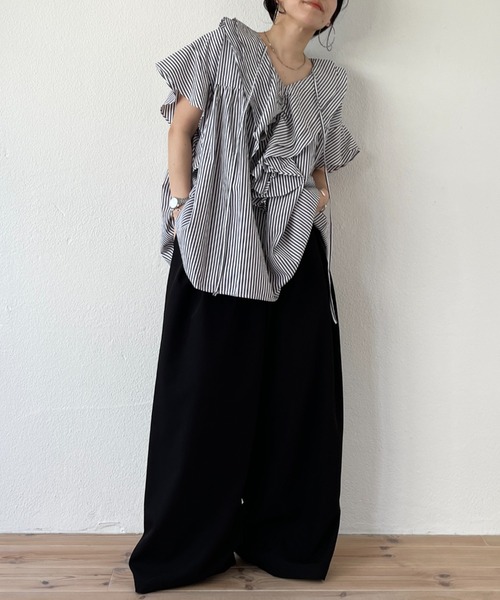 wee9s(ウィークス)の「【ロープベルトセット】BUDDY SLACKS PANTS / バディスラックスパンツ(スラックス・レディース・ブラック/アイボリー/ネイビー/グレー・size2/size1)」の5枚目の写真