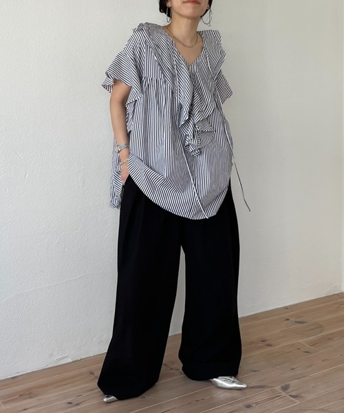 wee9s(ウィークス)の「【ロープベルトセット】BUDDY SLACKS PANTS / バディスラックスパンツ(スラックス・レディース・ブラック/アイボリー/ネイビー/グレー・size2/size1)」の6枚目の写真