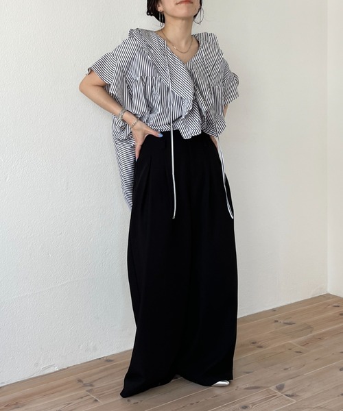 wee9s(ウィークス)の「【ロープベルトセット】BUDDY SLACKS PANTS / バディスラックスパンツ(スラックス・レディース・ブラック/アイボリー/ネイビー/グレー・size2/size1)」の7枚目の写真