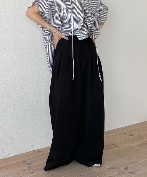 wee9s(ウィークス)の「【ロープベルトセット】BUDDY SLACKS PANTS / バディスラックスパンツ(スラックス・レディース・ブラック/アイボリー/ネイビー/グレー・size2/size1)」の8枚目の写真