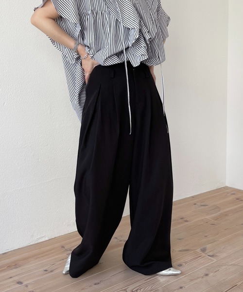 wee9s(ウィークス)の「【ロープベルトセット】BUDDY SLACKS PANTS / バディスラックスパンツ(スラックス・レディース・ブラック/アイボリー/ネイビー/グレー・size2/size1)」の9枚目の写真