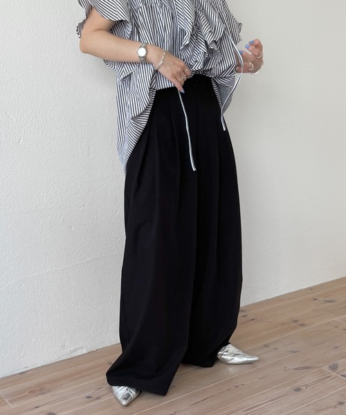 wee9s(ウィークス)の「【ロープベルトセット】BUDDY SLACKS PANTS / バディスラックスパンツ(スラックス・レディース・ブラック/アイボリー/ネイビー/グレー・size2/size1)」の11枚目の写真