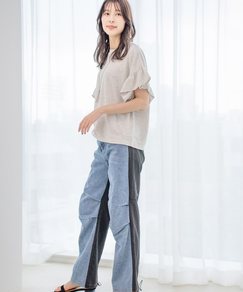 Jayro(ジャイロ)の「切替デニムパンツ(デニムパンツ・レディース・ブラック・FREE)」の14枚目の写真