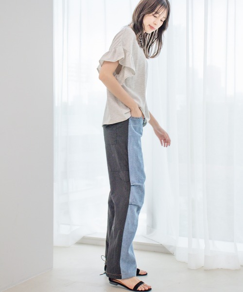 Jayro(ジャイロ)の「切替デニムパンツ(デニムパンツ・レディース・ブラック・FREE)」の15枚目の写真