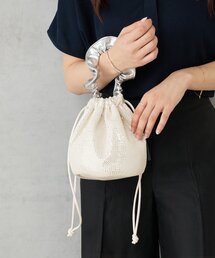 Actually | スパンコールメッシュミニ巾着バッグ(トートバッグ)