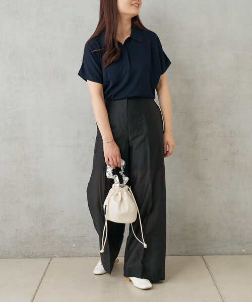 Actually（アクチュアリー）の「スパンコールメッシュミニ巾着バッグ（トートバッグ・レディース・アイボリー/ブラック/シルバー・0）」の8枚目の写真