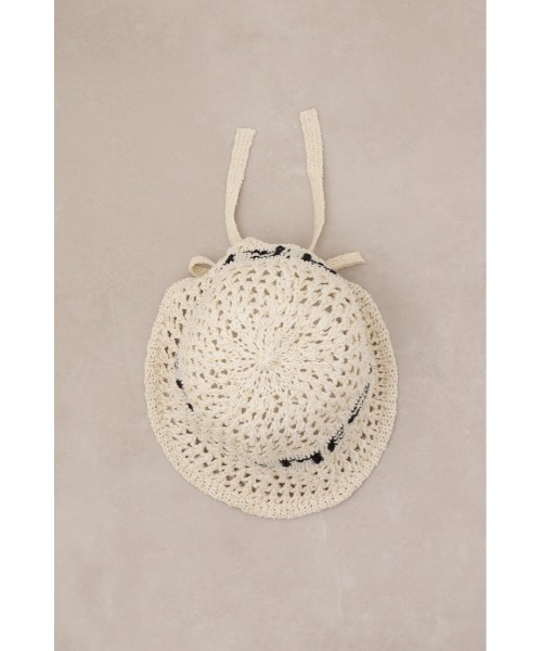 AZUL by moussy（アズールバイマウジー）の「オープンワークニッティングロゴハット（キャップ・レディース・ブラック/ライトベージュ・FREE）」の8枚目の写真