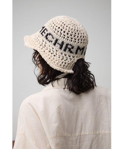 AZUL by moussy（アズールバイマウジー）の「オープンワークニッティングロゴハット（キャップ・レディース・ブラック/ライトベージュ・FREE）」の12枚目の写真