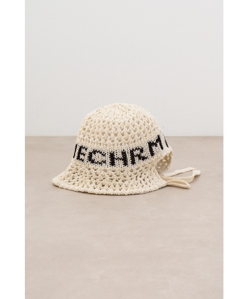 AZUL by moussy（アズールバイマウジー）の「オープンワークニッティングロゴハット（キャップ・レディース・ブラック/ライトベージュ・FREE）」の9枚目の写真