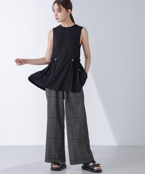 NANO universe(ナノユニバース)の「AtPARK&DAILYWEAR/サイドドロストトップス(セットアップ可)(Tシャツ/カットソー・レディース・ベージュ/ブラック・S/M)」の8枚目の写真