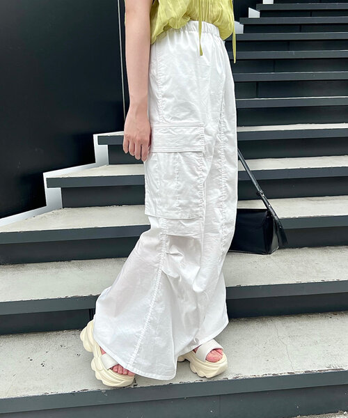 mline（エムライン）の「[mline]ミリタリーカーゴスカート（スカート・レディース・ブラック/カーキ/オフホワイト/チャコールグレー・1/2）」の7枚目の写真