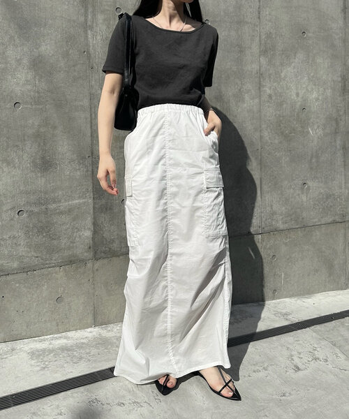 mline（エムライン）の「[mline]ミリタリーカーゴスカート（スカート・レディース・ブラック/カーキ/オフホワイト/チャコールグレー・1/2）」の12枚目の写真